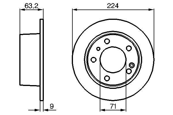 ARKA FREN AYNASI CITROEN XM Y3 -XM Y4 -XM BREAK Y3 -XM BREAK Y4 1992-1994 DOLU 224x71x5DL