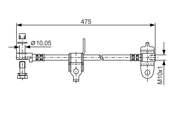 FREN HORTUMU ÖN SOL FORD TRANSİT 01 UZUNLUK: 463mm