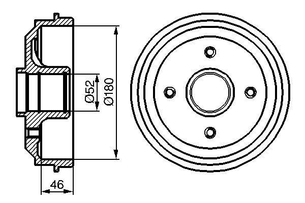 ARKA FREN KAMPANA PEUGEOT P106 9304 P206 9812 CITROEN SAXO 9604 AX 9196 180x80x52mm 4DL