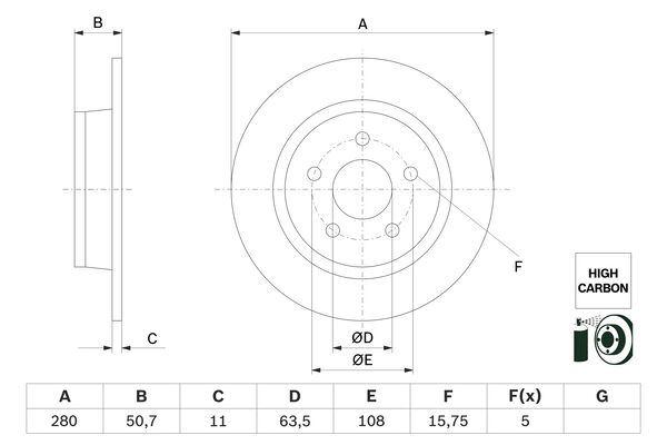 FREN DİSKİ ARKA FORD CONNECT 18 ÖLÇÜ: 280 MM