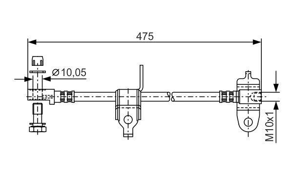 FREN HORTUMU ÖN SOL FORD TRANSİT 01 UZUNLUK: 463mm