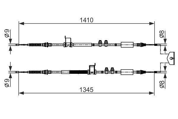EL FREN TELİ ARKA FORD ECOSPORT 17 KAMPANALI TİP UZUNLUK: 1345-1410mm